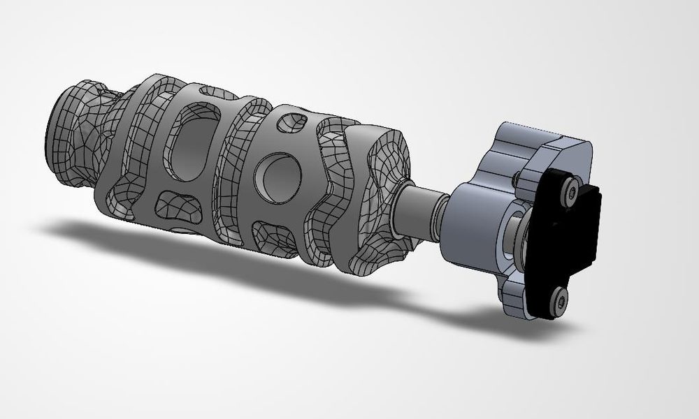 Shift drum with gear-position sensor bracket, CAD